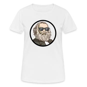 Lustiger Sozialistischer Spruch über Sozialismus! - Frauen T-Shirt atmungsaktiv - Weiß - Vorne - AI Model Female 172 dark (172cm)