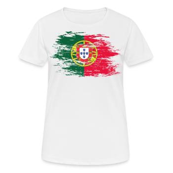Drapeau portugais utilisé - T-shirt respirant Femme - blanc - Devant - AI Model Female 172 dark (172cm)