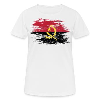 Angola Flagge used - Frauen T-Shirt atmungsaktiv - Weiß - Vorne - AI Model Female 172 dark (172cm)