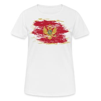 Montenegro Flagge used - Frauen T-Shirt atmungsaktiv - Weiß - Vorne - AI Model Female 172 dark (172cm)