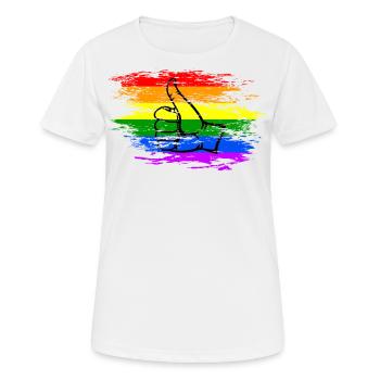 Drapeau arc-en-ciel tout effacer icône utilisé - T-shirt respirant Femme - blanc - Devant - AI Model Female 172 dark (172cm)