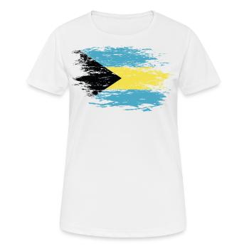 Bahamas Flagge used - Frauen T-Shirt atmungsaktiv - Weiß - Vorne - AI Model Female 172 dark (172cm)