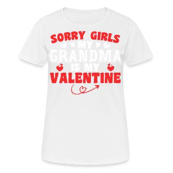 Sorry Mädels, meine Oma ist mein Valentinstag - Frauen T-Shirt atmungsaktiv - Weiß - Vorne - AI Model Female 172 dark (172cm)