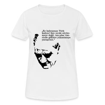 Mustafa Kemal Atatürk Söz Saying Proverbs - Women's Breathable T-Shirt - white - Front - AI Model Female 172 dark (172cm)