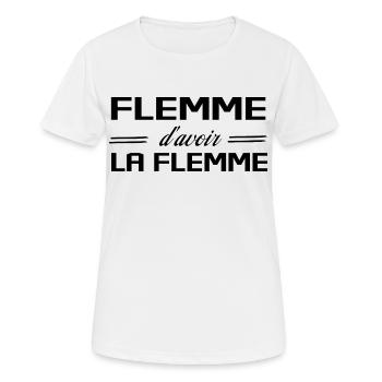 Flemme D Avoir La Flemme Humour - T-shirt respirant Femme - blanc - Devant - AI Model Female 172 dark (172cm)