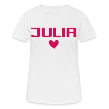 Julia Cœur - T-shirt respirant Femme - blanc - Devant - AI Model Female 172 dark (172cm)