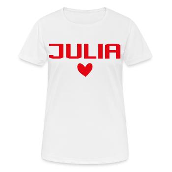 Julia Cœur - T-shirt respirant Femme - blanc - Devant - AI Model Female 172 dark (172cm)