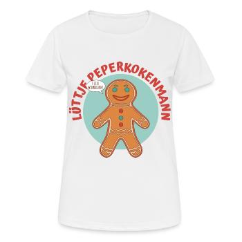 Lüttje Peperkokenmann Plattdeutsch - Frauen T-Shirt atmungsaktiv - Weiß - Vorne - AI Model Female 172 dark (172cm)