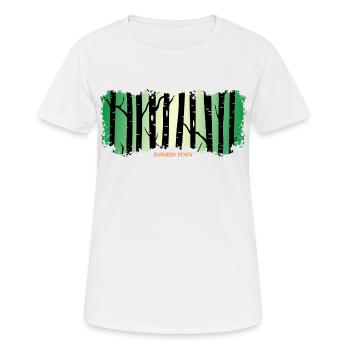 Waldbaden Wald shinrin yoku Waldgänger Waldbad - Frauen T-Shirt atmungsaktiv - Weiß - Vorne - AI Model Female 172 dark (172cm)
