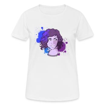 Portrait encre - T-shirt respirant Femme - blanc - Devant - AI Model Female 172 dark (172cm)