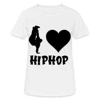 J’aime hip hop danseur musique hiphop amateurs - T-shirt respirant Femme - blanc - Devant - AI Model Female 172 dark (172cm)