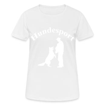 Hundesport 4 - Frauen T-Shirt atmungsaktiv - Weiß - Vorne - AI Model Female 172 dark (172cm)