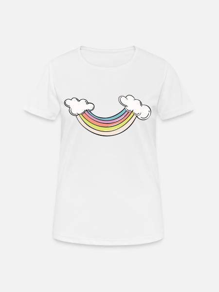 Rainbow mile avec des nuages - T-shirt respirant Femme - blanc