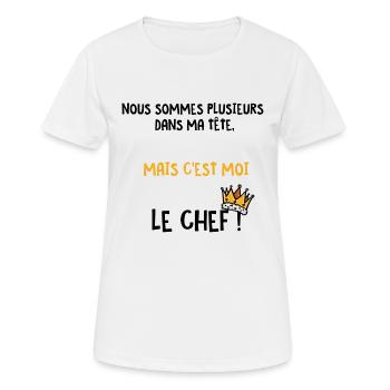 plusieurs tete - T-shirt respirant Femme - blanc - Devant - AI Model Female 172 dark (172cm)