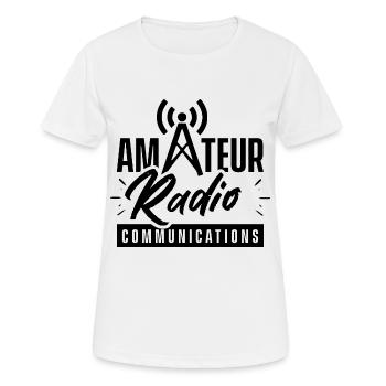 Radio amateur Communication Amateur Funker - T-shirt respirant Femme - blanc - Devant - AI Model Female 172 dark (172cm)