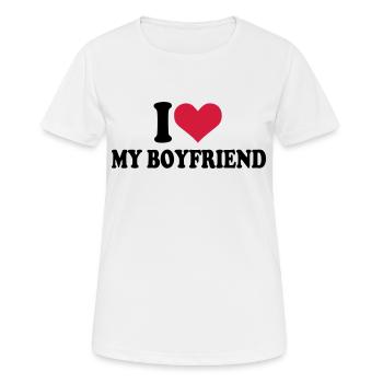I love my boyfriend - Frauen T-Shirt atmungsaktiv - Weiß - Vorne - AI Model Female 172 dark (172cm)