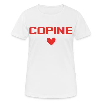 Copine Coeur - T-shirt respirant Femme - blanc - Devant - AI Model Female 172 dark (172cm)