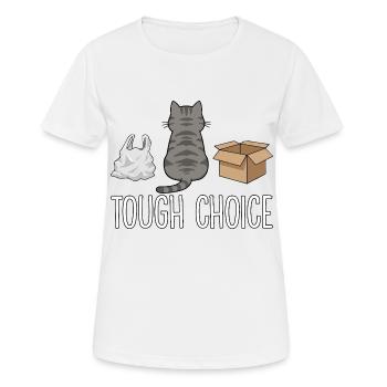 Harte Wahl Lustiger Katzenspruch - Frauen T-Shirt atmungsaktiv - Weiß - Vorne - AI Model Female 172 dark (172cm)