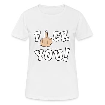 Fuck you tshirt Fuck you shirt - Women's Breathable T-Shirt - white - Front - AI Model Female 172 dark (172cm)