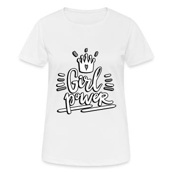 girl power - Women's Breathable T-Shirt - white - Front - AI Model Female 172 dark (172cm)