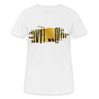 Waldmensch shinrin yoku Waldmeditation Waldläufer - Frauen T-Shirt atmungsaktiv - Weiß - Vorne - AI Model Female 172 dark (172cm)