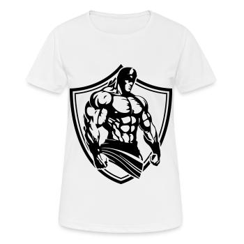 Gladiator Muskeln Bodybuilding Gym - Frauen T-Shirt atmungsaktiv - Weiß - Vorne - AI Model Female 172 dark (172cm)