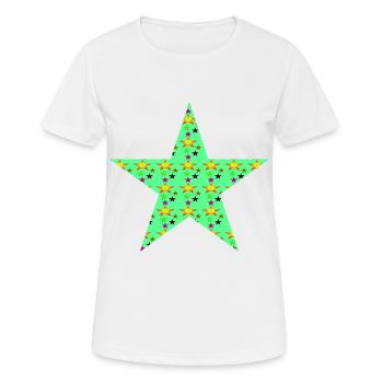 Étoile avec étoiles - T-shirt respirant Femme - blanc - Devant - AI Model Female 172 dark (172cm)