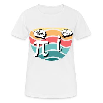 Humour mathématique Pi vs. nombre imaginaire - T-shirt respirant Femme - blanc - Devant - AI Model Female 172 dark (172cm)