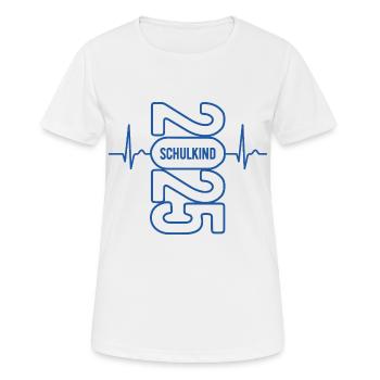 Schulkind 2025 - EKG - Puls - Einschulung - Frauen T-Shirt atmungsaktiv - Weiß - Vorne - AI Model Female 172 dark (172cm)