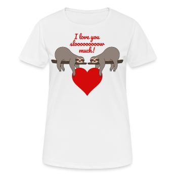 Paroles de la Saint-Valentin paresseux je t'aime beaucoup ralentir - T-shirt respirant Femme - blanc - Devant - AI Model Female 172 dark (172cm)