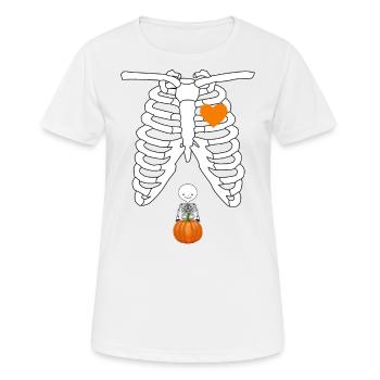Skelett Baby Schwangerer Röntgen-Brustkorb - Frauen T-Shirt atmungsaktiv - Weiß - Vorne - AI Model Female 172 dark (172cm)
