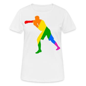 Boxeur dans l’arc-en-ciel - T-shirt respirant Femme - blanc - Devant - AI Model Female 172 dark (172cm)