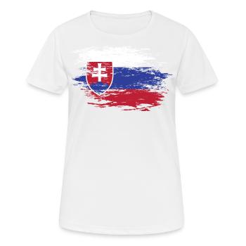 Slowakei Flagge used - Frauen T-Shirt atmungsaktiv - Weiß - Vorne - AI Model Female 172 dark (172cm)