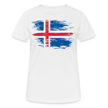 Island Flagge used - Frauen T-Shirt atmungsaktiv - Weiß - Vorne - AI Model Female 172 dark (172cm)