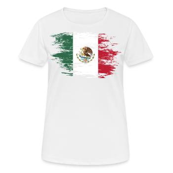 Mexiko Flagge used - Frauen T-Shirt atmungsaktiv - Weiß - Vorne - AI Model Female 172 dark (172cm)