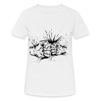 Faust zu Faust Vater und Kind - Frauen T-Shirt atmungsaktiv - Weiß - Vorne - AI Model Female 172 dark (172cm)