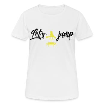jumping trampoline girl jumping jump gift - Women's Breathable T-Shirt - white - Front - AI Model Female 172 dark (172cm)