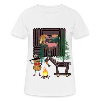 Wild West Peanut Western Horse Chevaux - T-shirt respirant Femme - blanc - Devant - AI Model Female 172 dark (172cm)