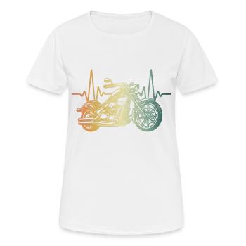 Heartbeat Motorcycle Chopper - T-shirt respirant Femme - blanc - Devant - AI Model Female 172 dark (172cm)
