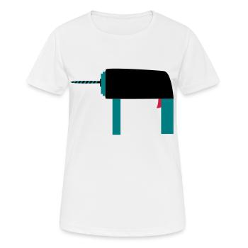 Bohrer Werkzeug Geschenkidee Handwerker Hobby - Frauen T-Shirt atmungsaktiv - Weiß - Vorne - AI Model Female 172 dark (172cm)
