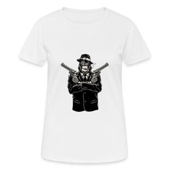 Gorille Cool - Vintage - T-shirt respirant Femme - blanc - Devant - AI Model Female 172 dark (172cm)