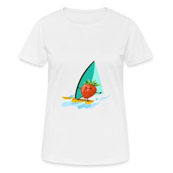 Erdbeer-Surfen - Frauen T-Shirt atmungsaktiv - Weiß - Vorne - AI Model Female 172 dark (172cm)