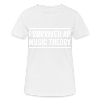 I Survived AP Music Theory Funny AP Examination - Women's Breathable T-Shirt - white - Front - AI Model Female 172 dark (172cm)