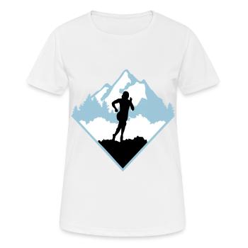 Course de trail, coureur, course - T-shirt respirant Femme - blanc - Devant - AI Model Female 172 dark (172cm)