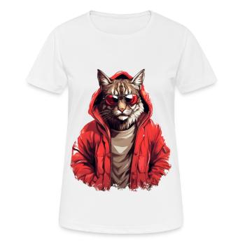 Streetstyle-Luchs | Luchs-Liebhaber - Frauen T-Shirt atmungsaktiv - Weiß - Vorne - AI Model Female 172 dark (172cm)