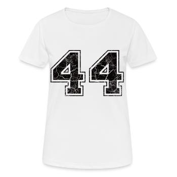 Zahl 44 im Used Look - Frauen T-Shirt atmungsaktiv - Weiß - Vorne - AI Model Female 172 dark (172cm)