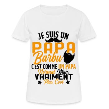 Papa Barbu Humour Cadeau Fête des Pères - T-shirt respirant Femme - blanc - Devant - AI Model Female 172 dark (172cm)