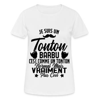 Tonton Barbu Humour Cadeau Onlce - T-shirt respirant Femme - blanc - Devant - AI Model Female 172 dark (172cm)