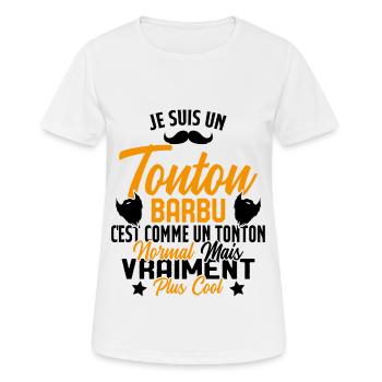 Tonton Barbu Humour Cadeau Onlce - T-shirt respirant Femme - blanc - Devant - AI Model Female 172 dark (172cm)