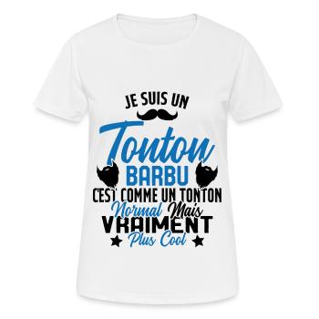 Tonton Barbu Humour Cadeau Onlce - T-shirt respirant Femme - blanc - Devant - AI Model Female 172 dark (172cm)